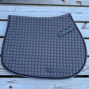 Grey/grey piping PRI all purpose English jumping saddle pad